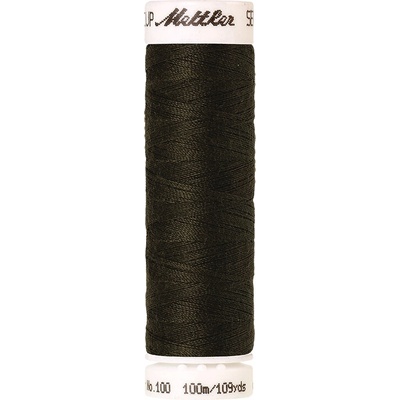 Nitě SERALON 100m na univerzální šití, polyester AMANN Mettler - více barev 6677: 0663 tmavě zelenohnědá