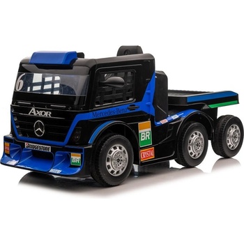 Mamido elektrický kamión Mercedes Axor LCD MP4 s návesom modrá