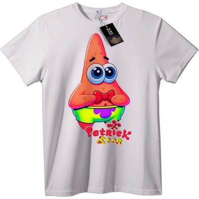 NOONEBRAND Тениска Patrick Star - Цветен Анимационен Дизайн - XXS, Black