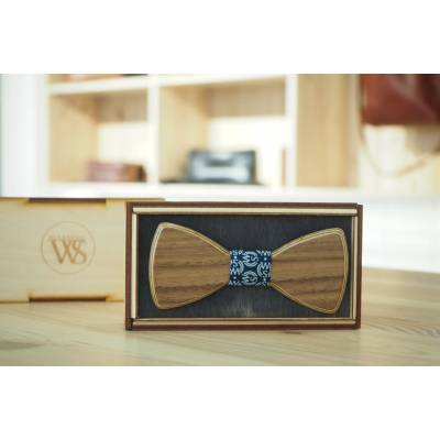 Wood Style Motýlek Kulatý WS Modrotisk Ořech americký