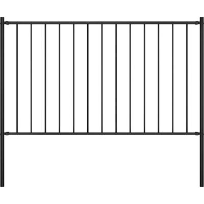 OMAXI Plotový panel Woerden se sloupky ocelový 1,7x0,75 m černý 670416