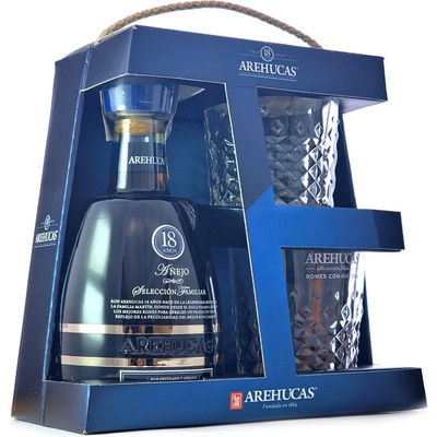 Arehucas 18 aňos 40% 0,7 l (dárkové balení 2 sklenice)