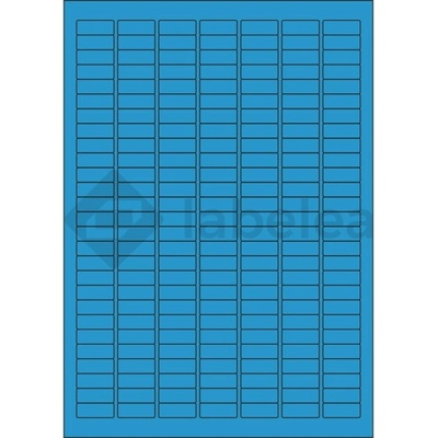 Labelea Samolepiace etikety 25,4x10 mm farebné papierové, na hárku A4, pre laserovú a atramentovú tlač, Farba etikiet Modrá, Počet hárkov v balení 100 EPY025010PB189S