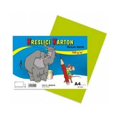 Kreslící karton A4 180 g, světle zelený, 50ks 0091015