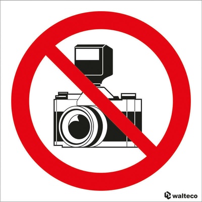 Walteco Zákaz fotografovania - symbol 90x90mm, samolepka Množstvo: 1 ks , 20112