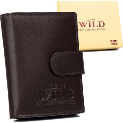 Always Wild tmavě elegantní kožená peněženka N0036L P SCR hnědá
