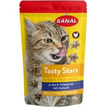 Image 1 of Sanal Лакомство Tasty Stars Poultry - с вкус на пилешко месо за котки, 40 гр, Холандия SC3882