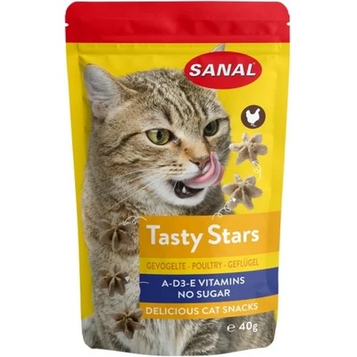 Sanal Лакомство Tasty Stars Poultry - с вкус на пилешко месо за котки, 40 гр, Холандия SC3882