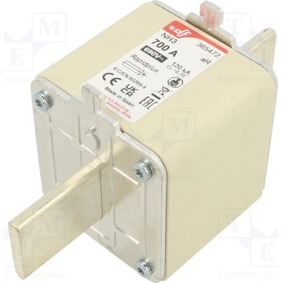 DF ELECTRIC 365472 Pojistka: tavná; 700A; 690VAC; 550VDC; aR; keramická; NH3