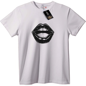 NOONEBRAND Тениска с устни - L, White