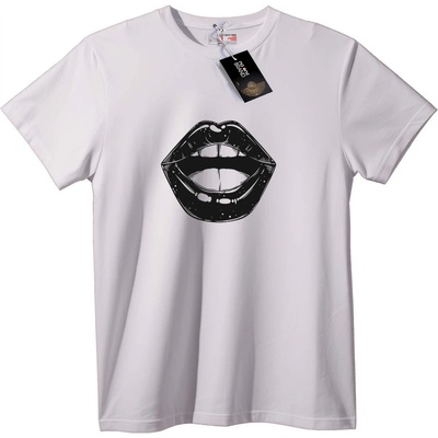 NOONEBRAND Тениска с устни - L, White