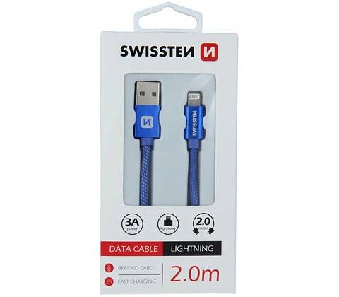 Swissten 71523308 USB / Lightning, 2m, modrý