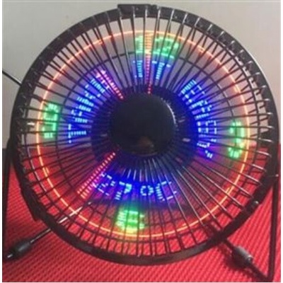 Ventilátor 5V na USB s hodinami a teploměrem