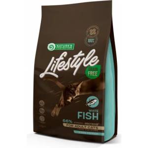Nature's Protection Nature's Protection CAT - LIFESTYLE Grain Free Adult White Fish, висококачествена храна за пораснали котки от всички породи, БЕЗ ЗЪРНО, с бяла риба, Литва - 1, 5 кг 125027