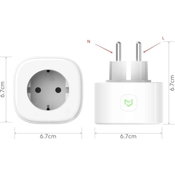 Meross Промо пакет Meross смарт Wi-Fi плъг Meross MSS210, 2 бр. , бял (Homekit, Google, Alexa, SmartThings)