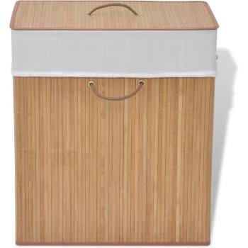 Image 1 of vidaXL Бамбуков кош за пране, правоъгълен, естествен цвят (242725)