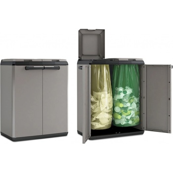Keter Split Cabinet Basic Recyklačný kôš - sivý 9736
