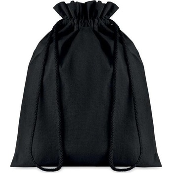 Stredné bavlnené vrecko na sťahovanie, 25x32cm, čierna