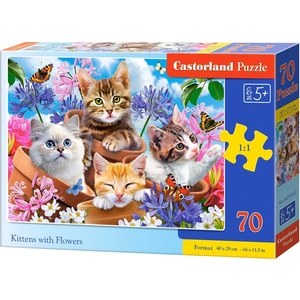 Castorland Пъзел Castorland от 70 части - Котета и цветя (B-070107) - baby