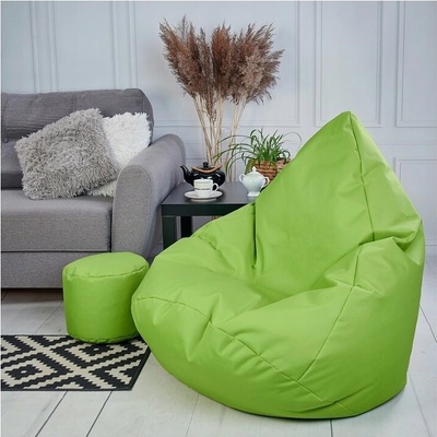 Supplies veľký sedací vak outdoor relax nesnímateľný poťah z polyesteru zelený