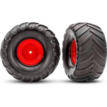 Traxxas колело 2.0/3.0", диск червен offset 29mm, гума Terra Groove (чифт)