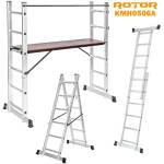 ROTOR Стълба алуминиева, комбинирана тип скеле, 2x6 стъпала, 2.75 м, ROTOR KMH0506A (KMH0506A)