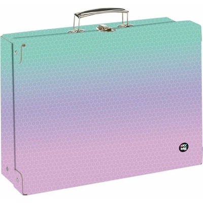 OxyBag Kufrík lamino hranatý A4 OXY NEXT Ombre Pink