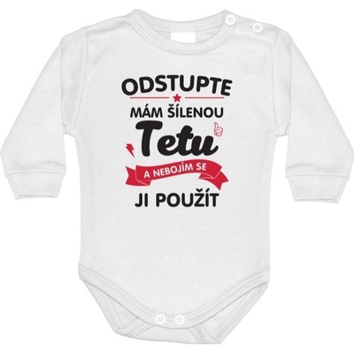 Dětské body Mám šílenou tetu Bílá Canvas Dětské body Bezvatriko.cz
