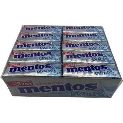 Mentos Sugarfree Chewing Gum Peppermint White Karton 40 x 13,5g