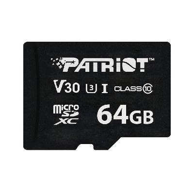 Карта памет 64GB microSDXC, Patriot VX Series, UHS-I U3 V30, скорост на четене до 90MB/s, скорост на запис до 80MB/s (PSF64GVX31MCX)