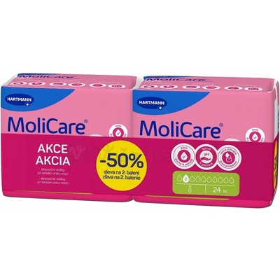 MoliCare Premium lady pad 2 kvapky DUOPACK inkontinenčné vložky 2x12 ks