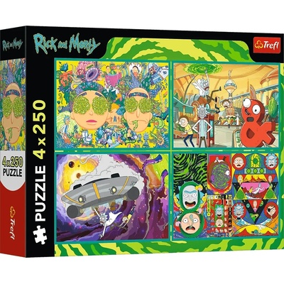 Пъзел Trefl от 4 x 250 части - Изкривената реалност на Рик и Морти (13338)