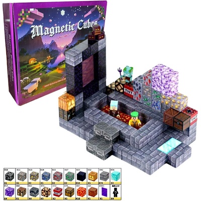 iMex Toys Magnetická stavebnice 125 ks ve stylu minecraft – Zboží Dáma
