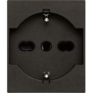 Vimar 30210. G Контакт SICURY Linea, 2P+E 16A P40 250 V~, унив. стандарт, с детска защита, 2М, Black, (VM30210.G)