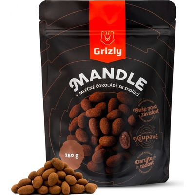 Grizly Mandle v mléčné čokoládě se skořicí 250 g