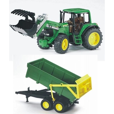Bruder 1134 Traktor John Deere 6920 s čelním nakladačem a vlekem – Zbozi.Blesk.cz
