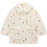 Guess Детско палто Guess - Мек плюш с кафяви сърца, екрю, 12 м (20254-K5BL01-WHGO0-FU64-12M) - ozone