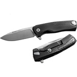 lionSTEEL rok a bs / Луксозно джобно ножче с дръжка от масивен алуминий и издръжливо острие от стомана m390 - черно (lion0154)