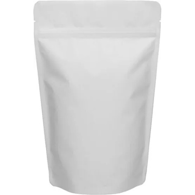 Стоящ хартиен плик с цип 13х22, 5+(2х4), Бял alu