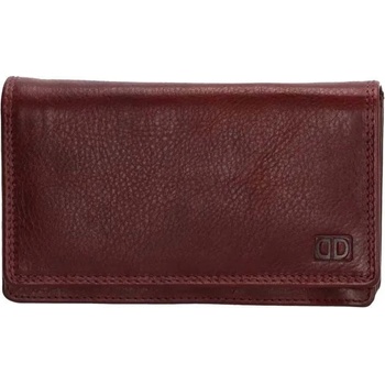 Double-D Tmavočervená veľká kožená peňaženka Dominas
