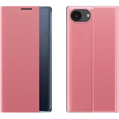 HQWear Нов калъф Sleep Case iPhone 16e Flip Cover със стойка - розов (5907769376887)