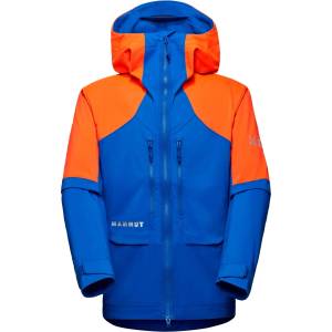 Mammut Мъжко софтшел яке Mammut Eiger Nordwand Pro Softshell Hooded Jacket Softshell jacket - Eiger Blue / Eiger Orange - размер XXL (003-3447-0315)