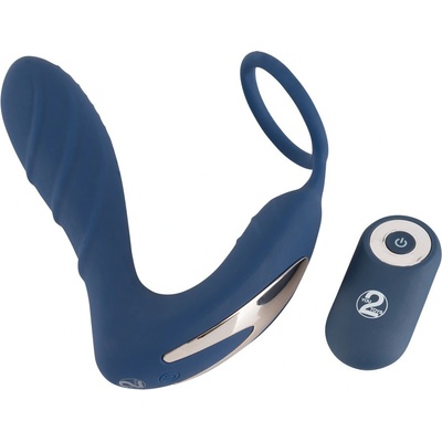 You2Toys Prostata Plug – nabíjací análny vibrátor s krúžkom na penis a diaľkovým ovládačom modrý