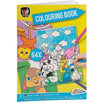 Moxy Книжка за оцветяване Животни, А4, 64 страници (5525122186)