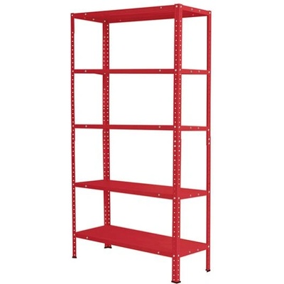 Smart storage СТЕЛАЖ МЕТАЛЕН 5х130кг 188x100x40см БОЛТОВ МОНТ. ЧЕРВЕН (188100405130MERD,80007RD)