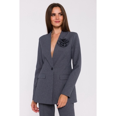Stylove Woman's Flower blazer grey šedá