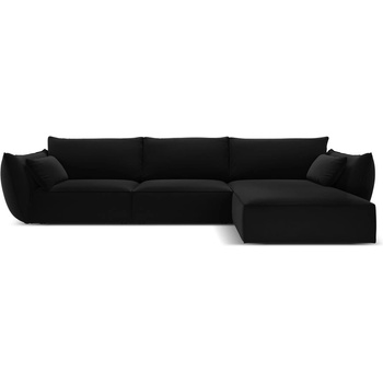 Mazzini Sofa Черен кадифен ъглов диван (десен ъгъл) Vanda - Mazzini Sofas (MAZ_RC_51_F1_VANDA6)