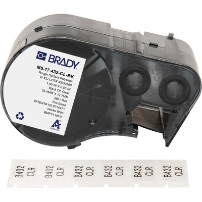 Brady M5-17-432-CL-BK / 170873, 25.40 mm, Polyester, черно копиране / прозрачна основа (170873)
