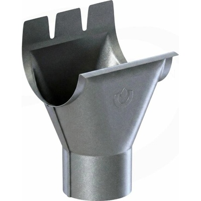 Krop Kotlík polkruhového žľabu oceľový 280 mm Ø 100 mm systém 130 RAL 9007 Šedý hliník