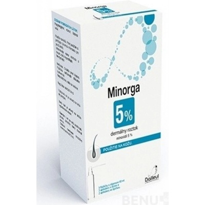 Minorga 5% dermálny roztok sol.der. 1 x 60 ml